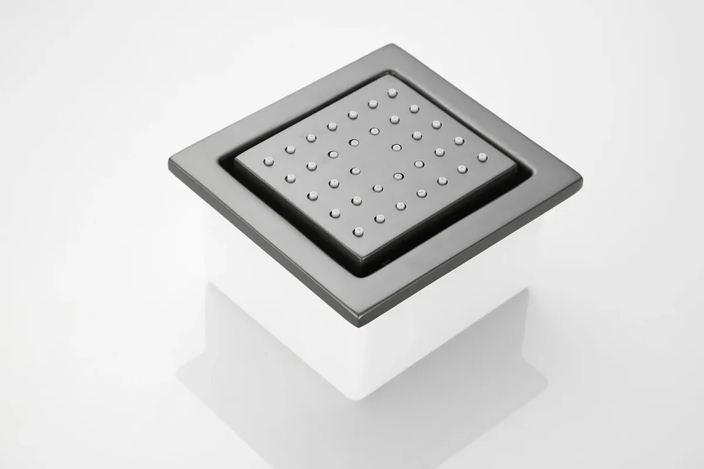 Saniclear Iron inbouw massage jet vierkant verouderd ijzer - gunmetal
