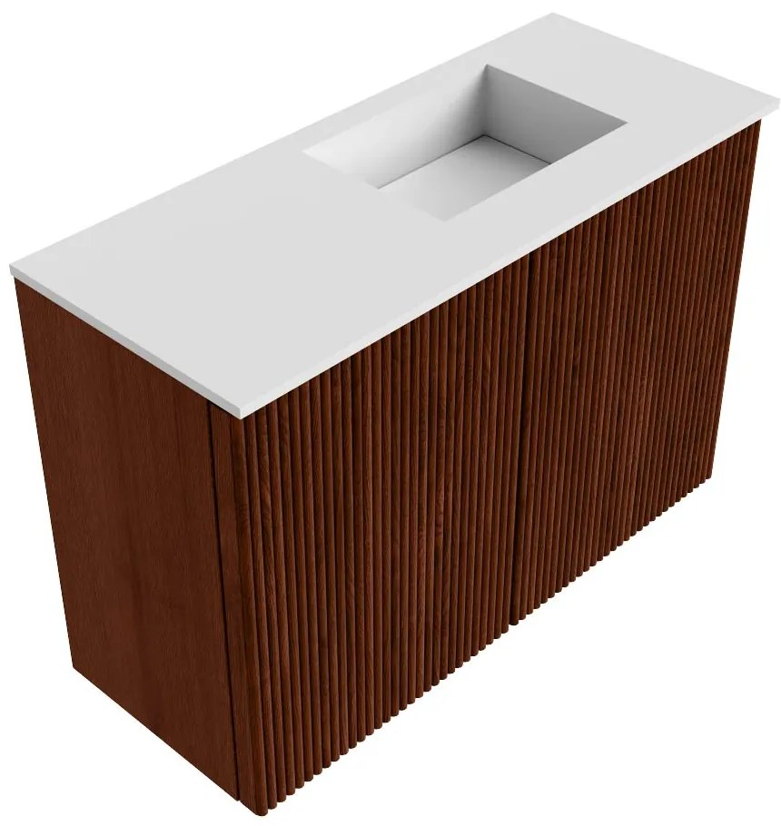 Mondiaz Joya 60cm toiletmeubel ruby met wastafel faye rechts 1 kraangat talc