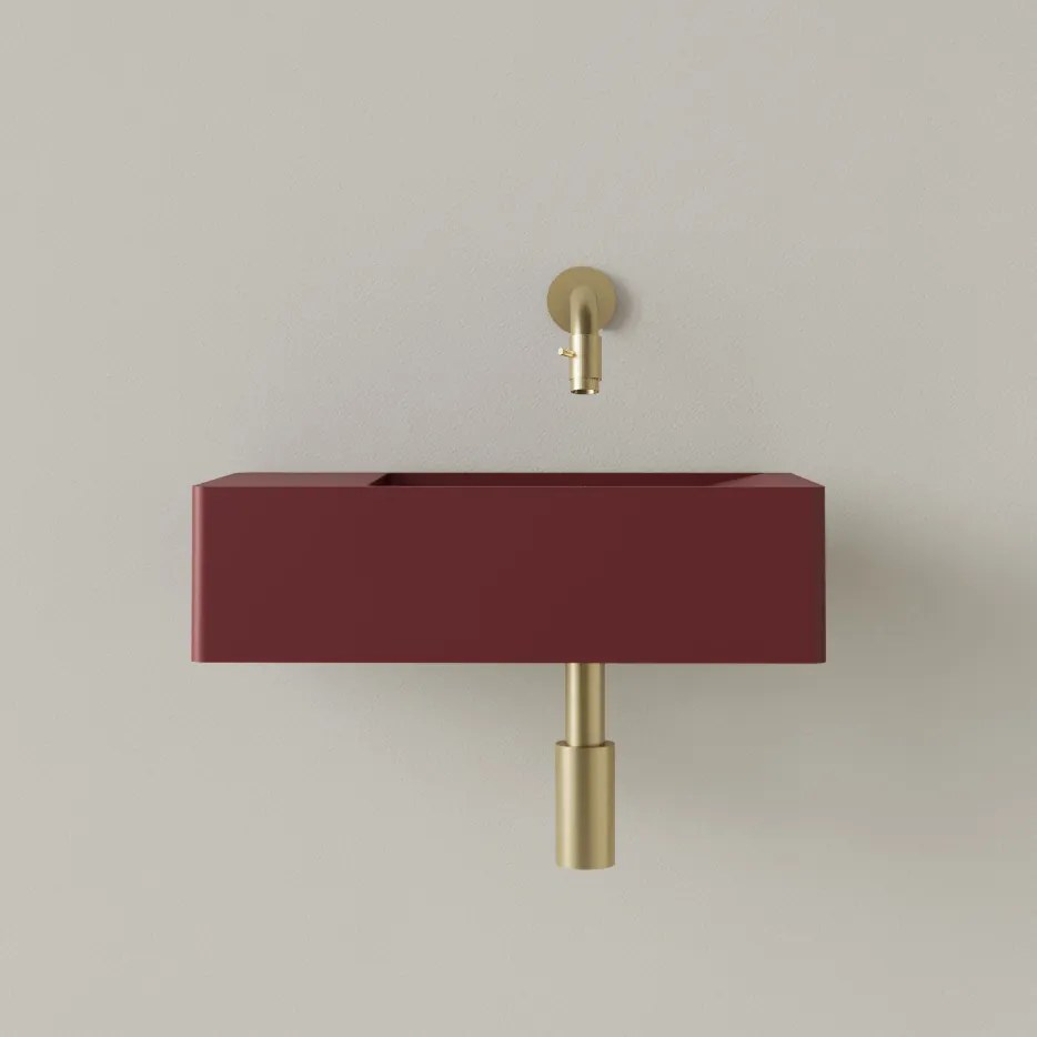 Sanigoods Luko fontein 40x22cm links zonder kraangat wijn rood