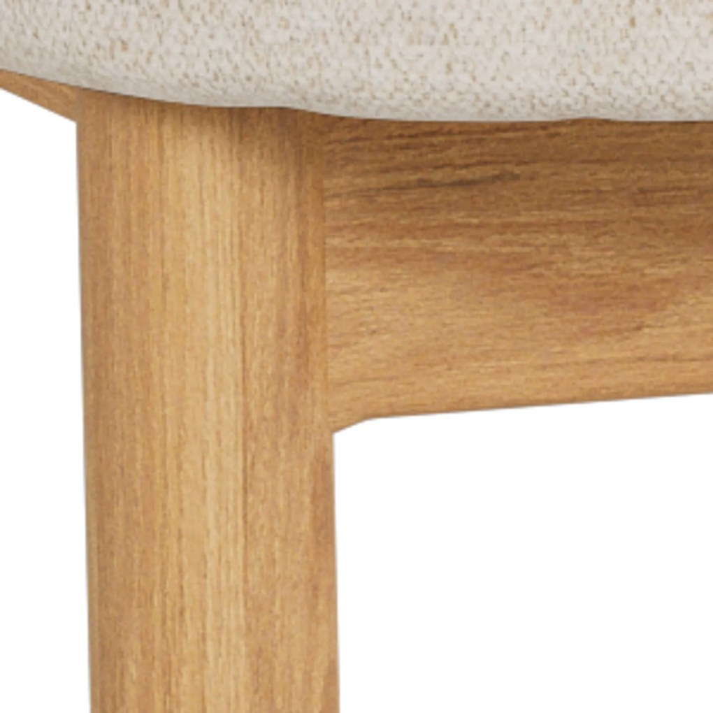 Mazzoni TORAY Beige (stof Apia 453)/eiken naturel onderstel - GESTOFFEERDE EETKAMERSTOEL VOOR KEUKEN/EETKAMER