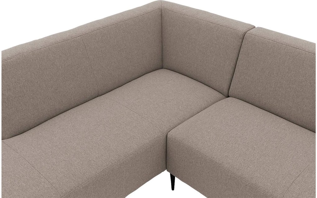 Goossens  Key West grijs, stof, 2,5-zits, modern design met ligelement links