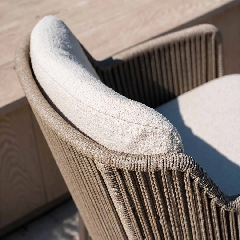 4 Seasons Bernini tuinset 7-delig - Prado tuintafel Ø160 cm - ceramic sabbia latte