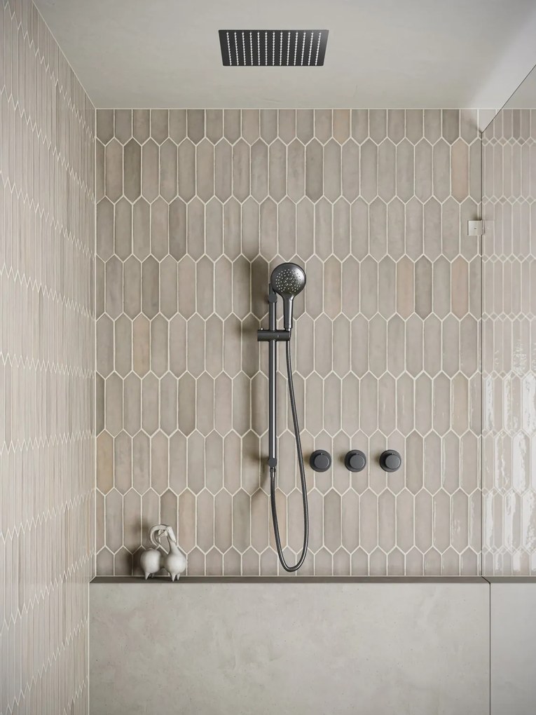 Saniclear Plus inbouw regendouche met inbouw douchekop 30x30cm, glijstang en 2 standen handdouche verouderd ijzer - gunmetal
