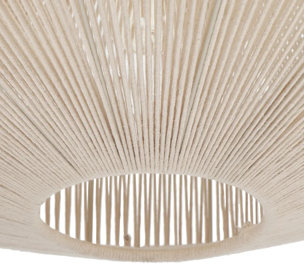 Japandi hanglamp bruin touw 61cm - SveaJapandi E27 rond Binnenverlichting Lamp