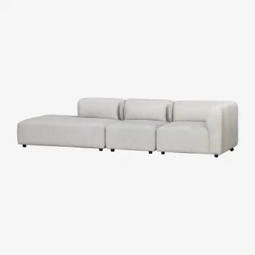 Fogler 3-delige Modulaire Hoekbank Met Chaise Longue Links Stof Lichtgrijze - Sklum