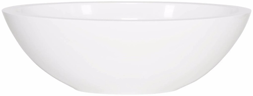 Ben Samantha ovale waskom 50x35x16cm mineraalmarmer glanzend wit