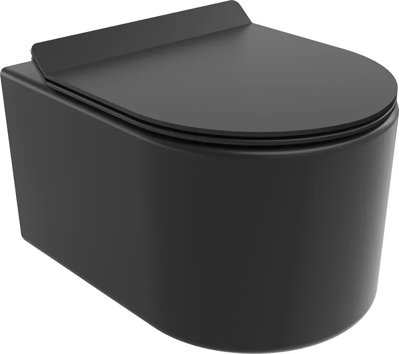 Mexen Sofia wc-pot Rimless met slanke langzaam dalende zitting, duroplast, zwart mat - 30540185