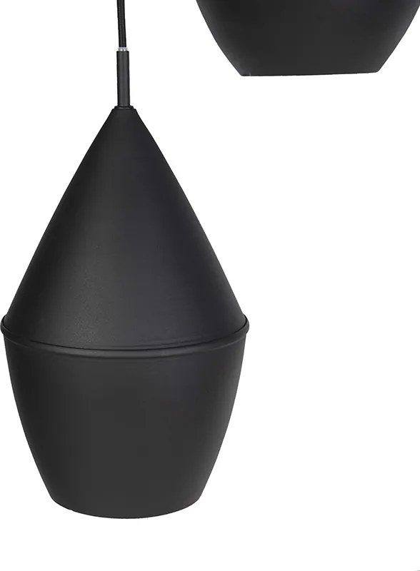 Set van 3 smart hanglampen zwart met goud incl. Wifi A60  - Depeche