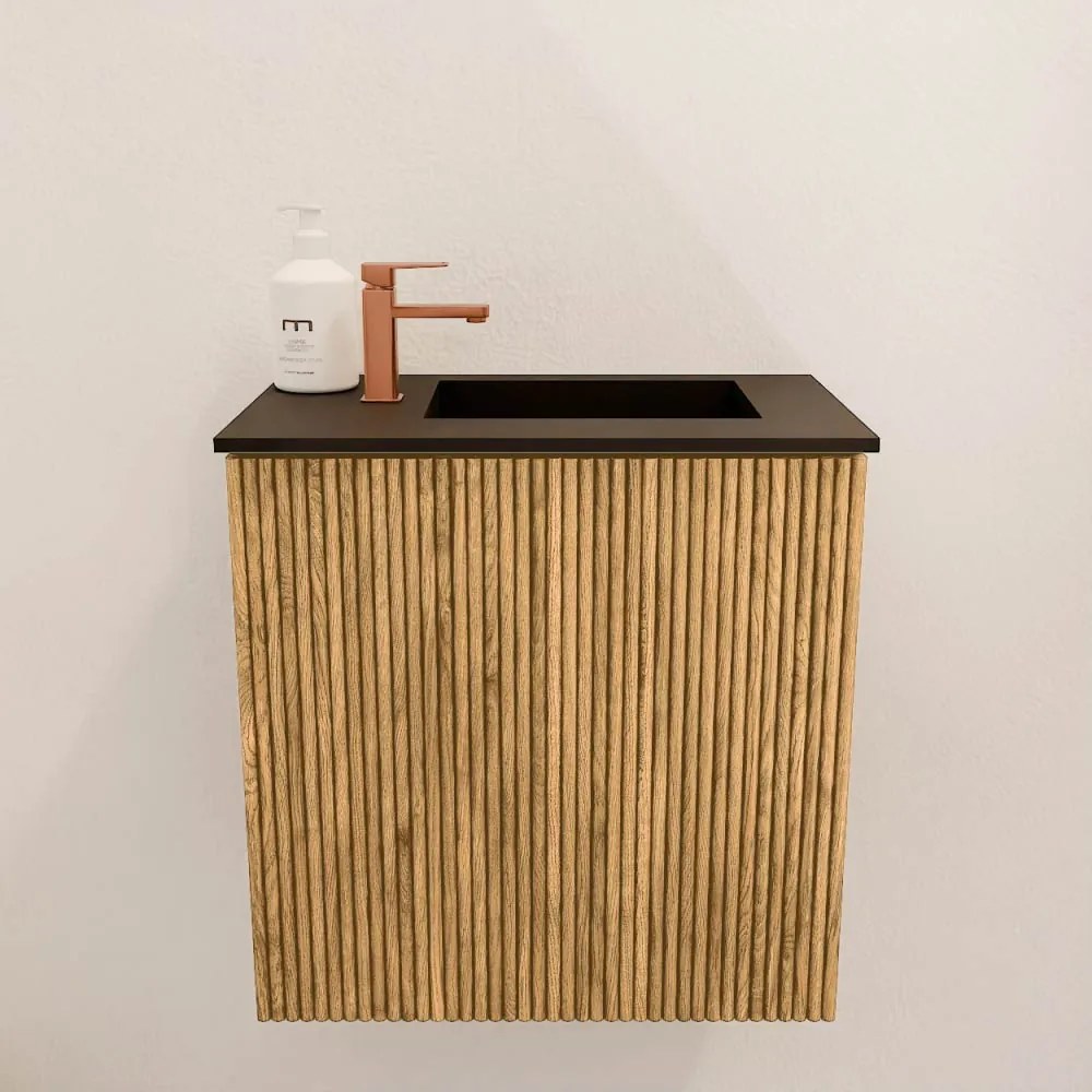 Mondiaz Joya 40cm toiletmeubel oak met wastafel faye rechts 1 kraangat urban