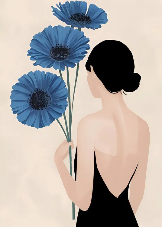 Ilustratie Blue Blooms In Silence