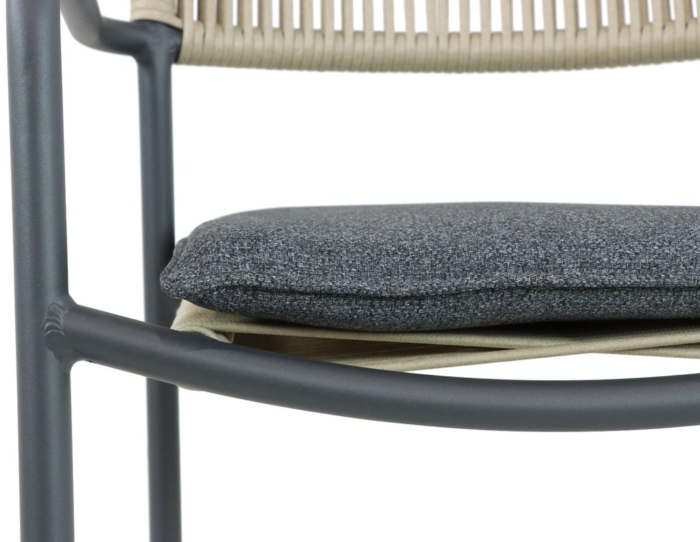 Tuinstoel stapelbaar Aluminium/rope Taupe-naturel-bruin Coco Penya