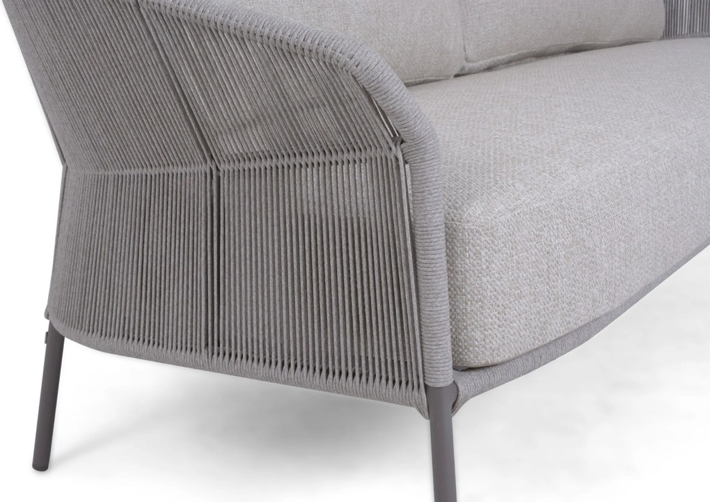Stoel en Bank Loungeset 5 personen Rope Grijs  4 Seasons Outdoor Florence/Livo
