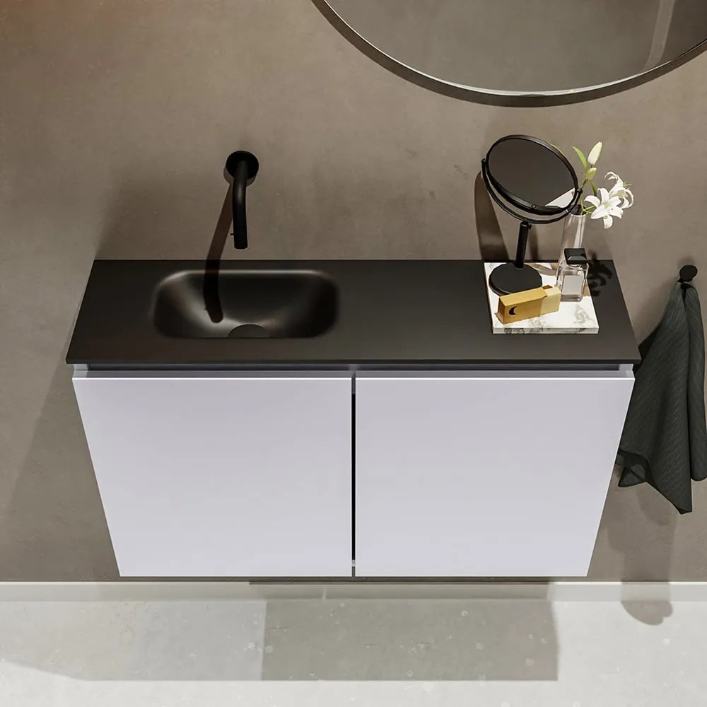 Mondiaz Ture 80cm toiletmeubel cale met wastafel urban links geen kraangat