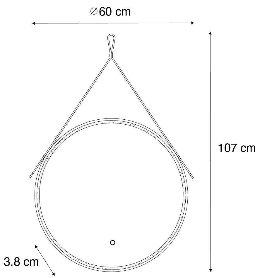 Moderne badkamerspiegel zwart incl. LED en touch dimmer - Pien