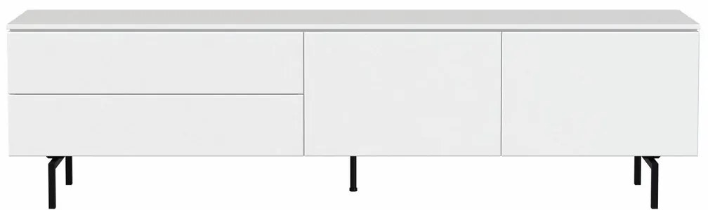 Tenzo Plain Mat Wit Tv-meubel Modern Metalen Poot - 210x45x57cm.