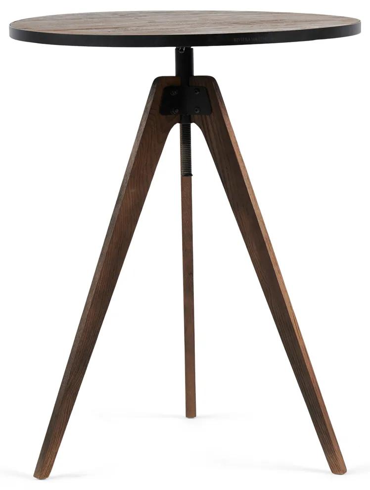 Rivièra Maison - The Whyte Adjustable Bar Table Dia 75x105/95 cm - Kleur: bruin