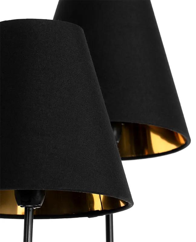 Design vloerlamp zwart met goud 5-lichts - Melis Modern E14 Binnenverlichting Lamp