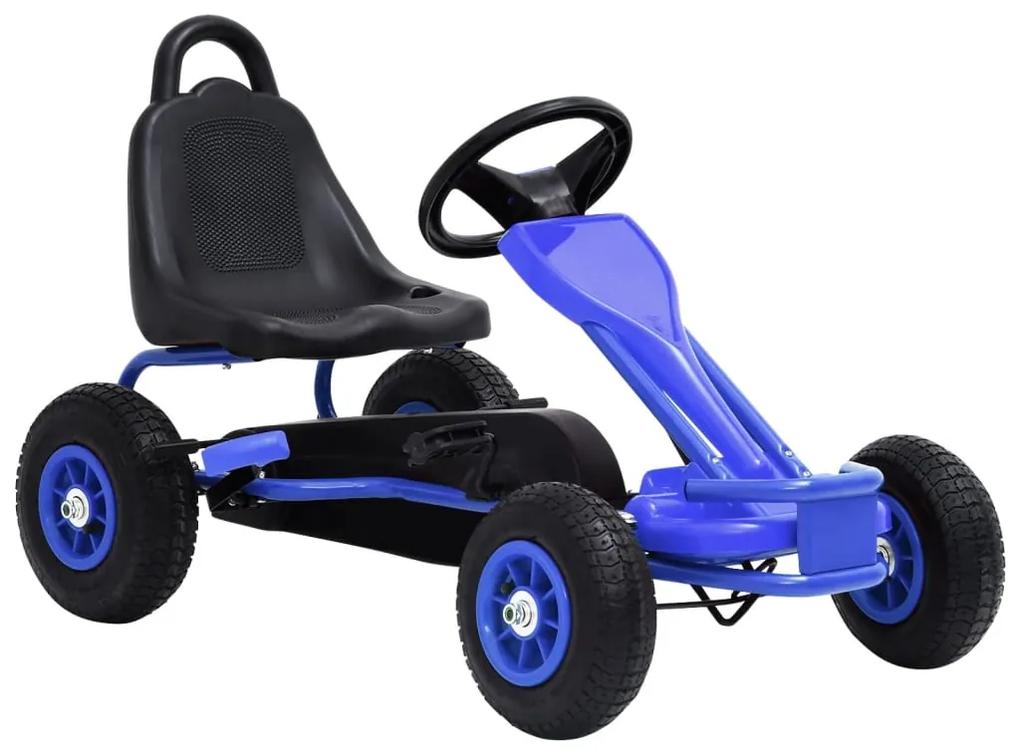 vidaXL Skelter met pedalen en pneumatische banden blauw