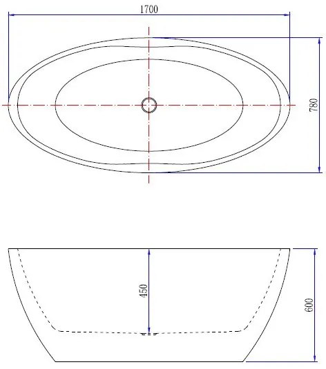 Mueller Oval vrijstaand ligbad 170x78 mat wit