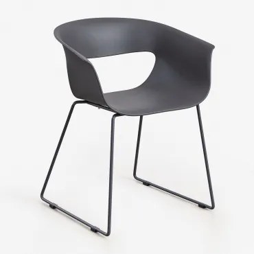 Pack Van 2 Tuinstoelen Met Armleuningen Van Polypropyleen En Staal Alanys Grijs – Grafiet - Sklum