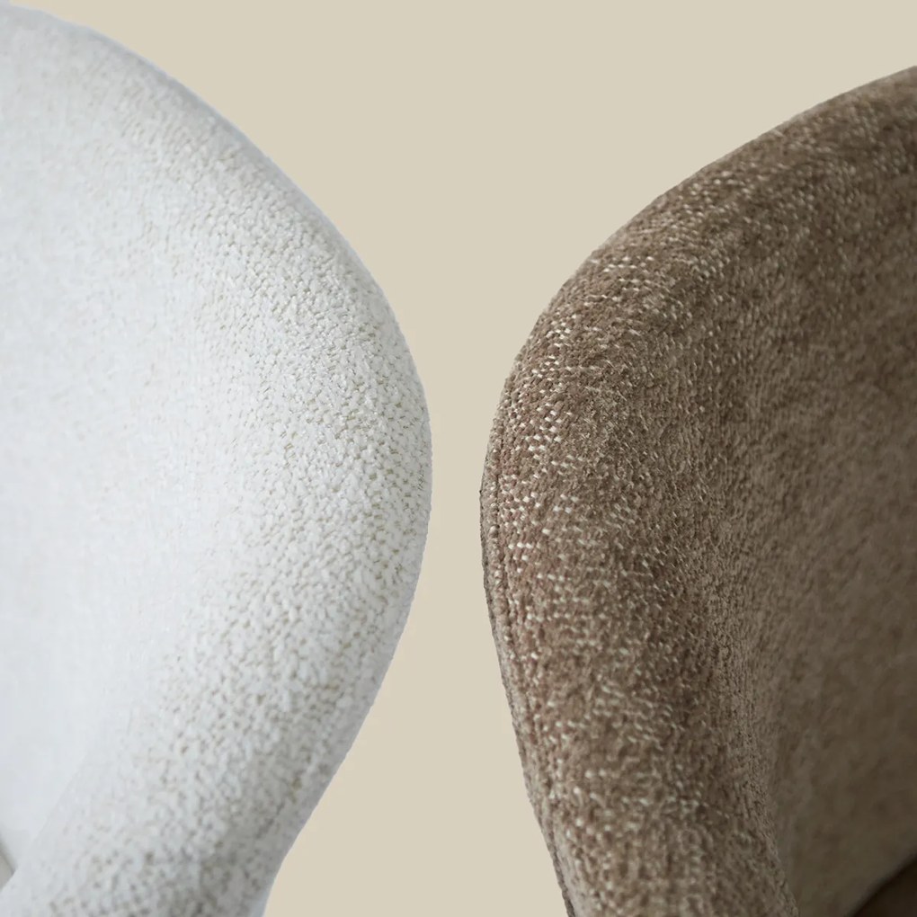 Beige Eetkamerstoel Met Ronde Rugleuning