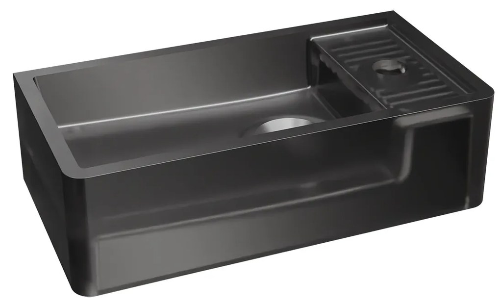 Riho Frosted fontein solid surface met kraangat rechts frosted smoke