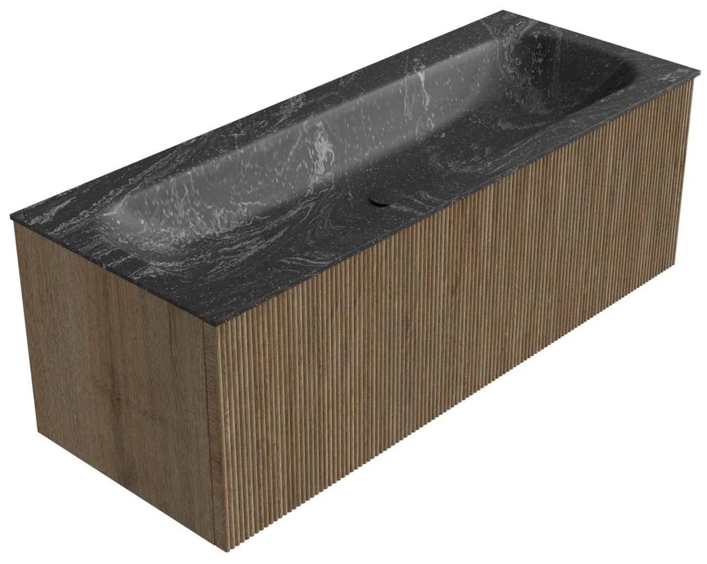 Mondiaz Kurve-dlux 120cm badmeubel dusk met 1 lade en wastafel big large midden zonder kraangat lava