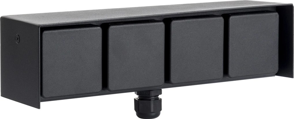 Buiten Wandstopcontact 4 Zwart