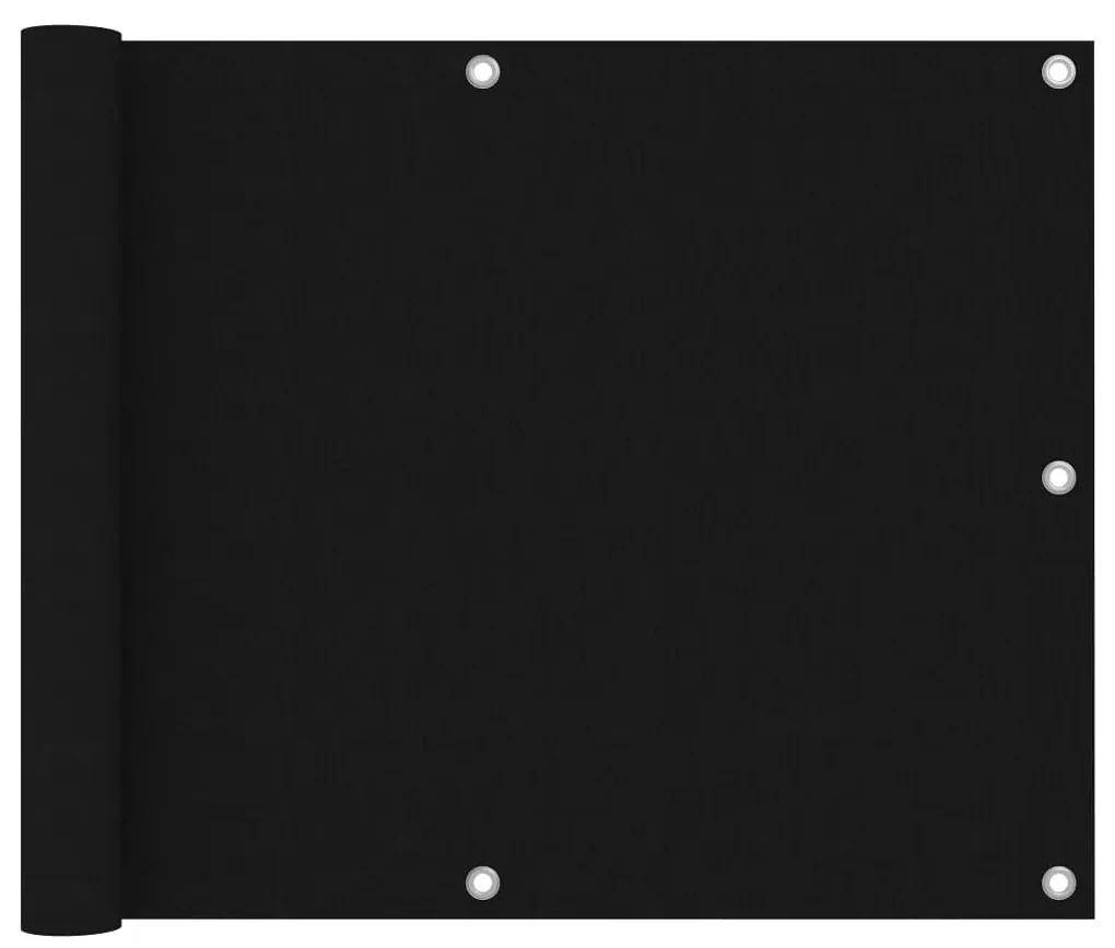 vidaXL Balkonscherm 75x500 cm oxford stof zwart