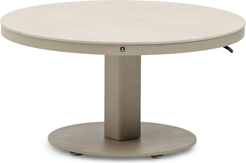 Tuintafel rond 90 cm Zand/Beige Tivano in hoogte verstelbare
