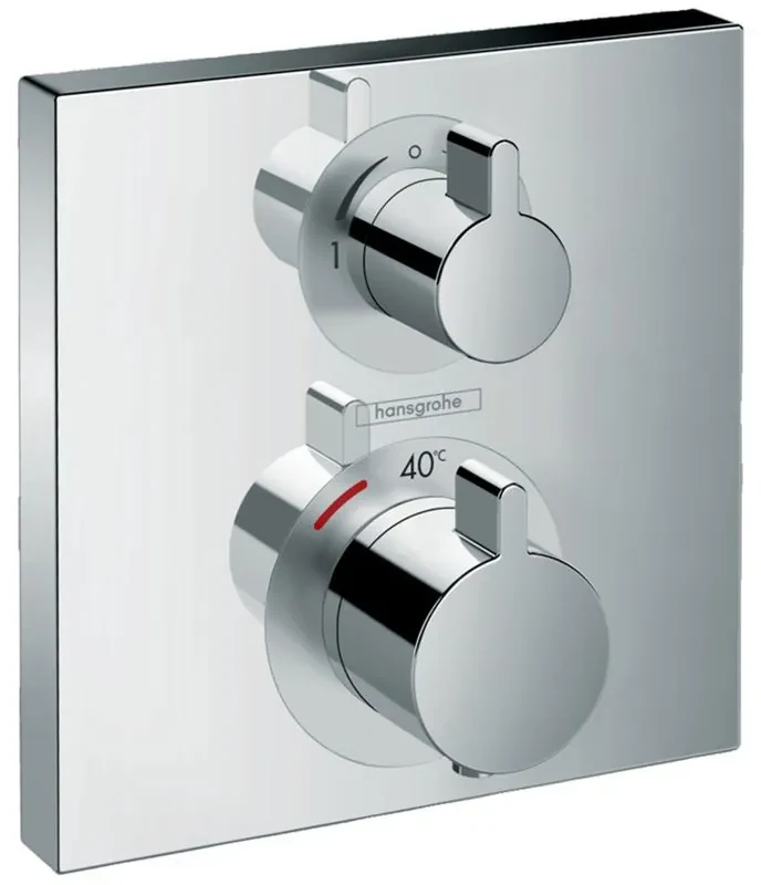 Hansgrohe Ecostat Square inbouw douchekraan met Mueller Cube 30cm douchekop en plafondarm regendouche chroom