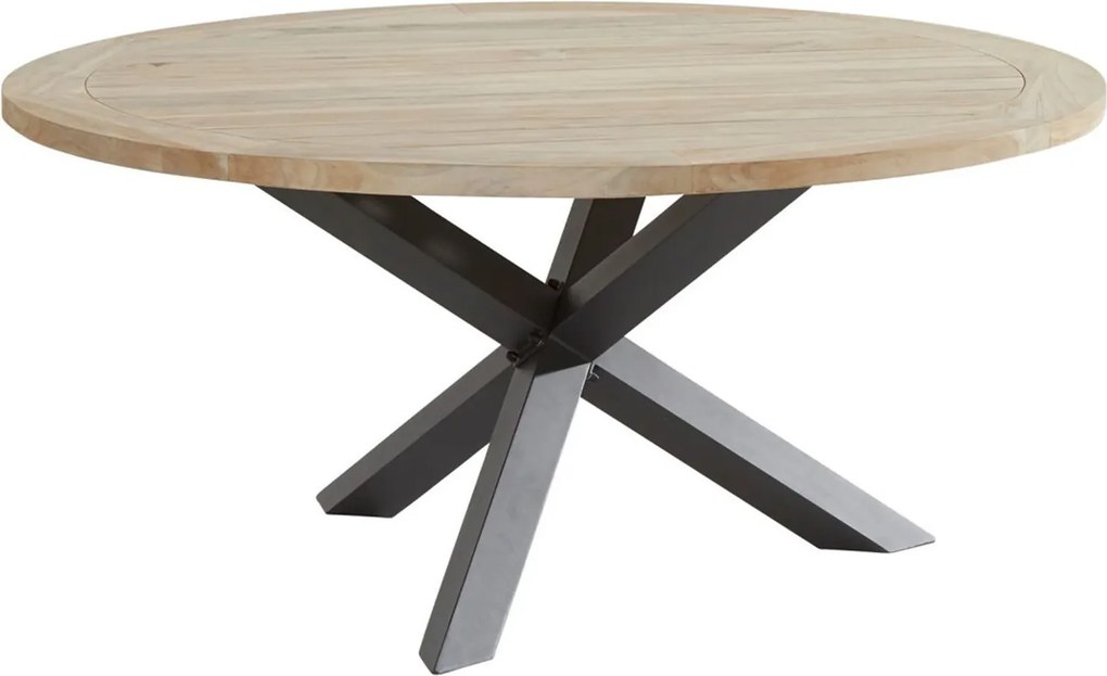 Taste by 4 Seasons Louvre aluminium tafel met teak blad Ø 160 cm SALE Tuintafel    weerbestendig