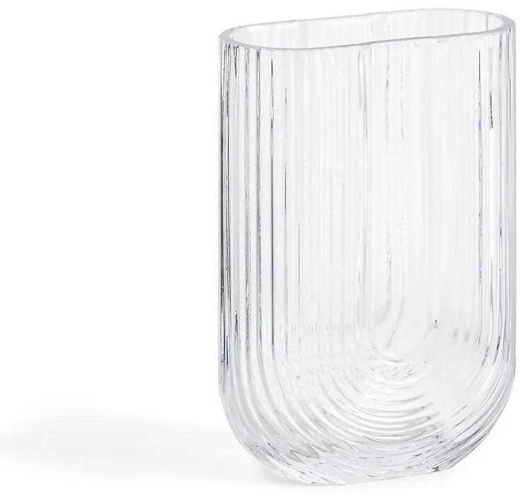 Glazen vaas met groeven H23,5 cm, Glasbo