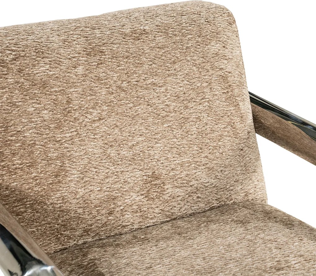 Fauteuil Chromen Armen Taupe
