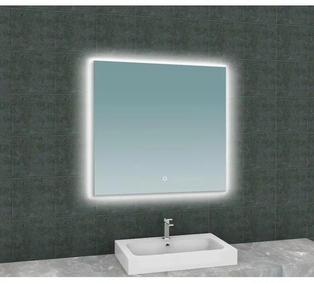 Wiesbaden Soul spiegel rechthoek met LED, dimbaar en spiegelverwarming 80 x 80 cm 38.4184