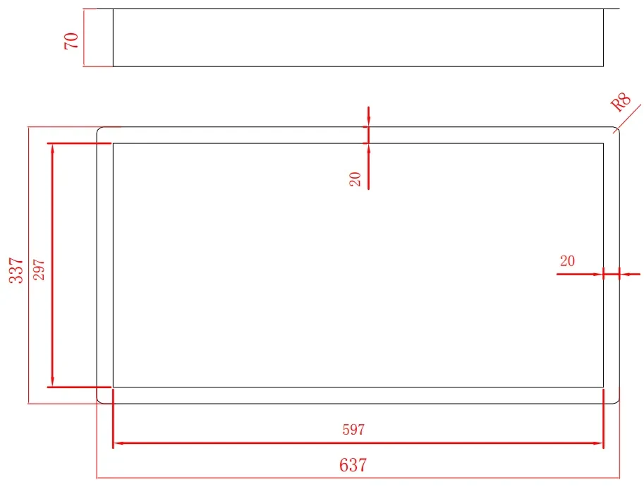 Saniclear Fido inbouwnis 60x30cm mat zwart