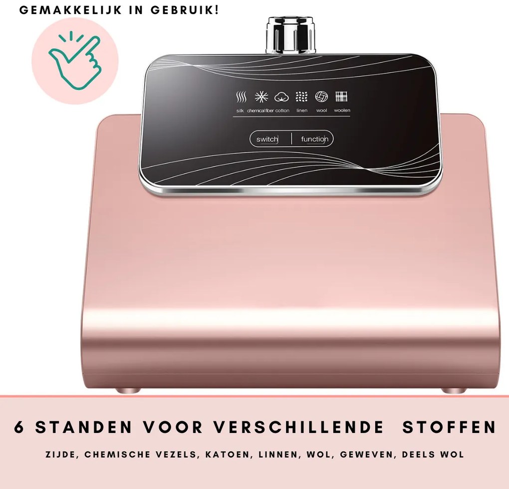 Niceey Kledingstomer - 1800W - incl. Strijkplank - Roze