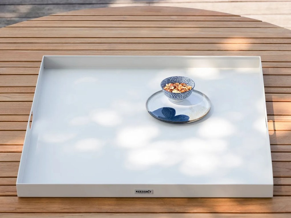 Dienblad voor buiten en binnen  | Manifesto  | Aluminium | Wit | 78x78cm | Kees Smit Tuinmeubelen