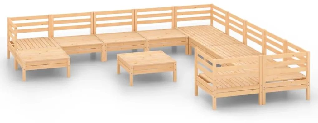 vidaXL 12-delige Loungeset massief grenenhout