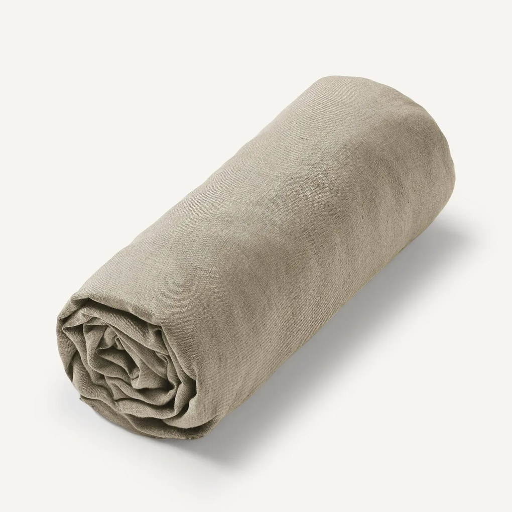 Hoeslaken in gewassen linnen, Elina voor dikke matras