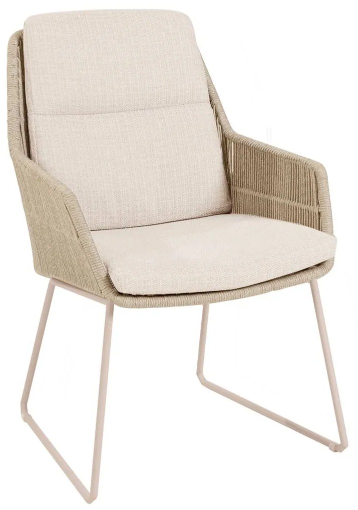 4 Seasons Outdoor Valencia tuinset latte met Quatro tafel met Robusto teak blad 220 cm * Sale * Tuinset beige weerbestendig