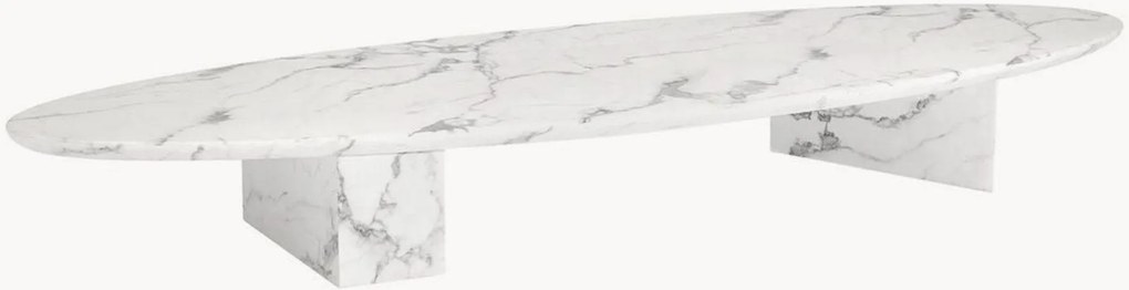 Ovale salontafel Aurore met marmerlook