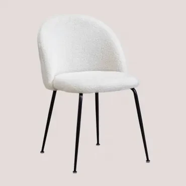 Kana Design Eetkamerstoel In Teddystof White & Zwart - Sklum