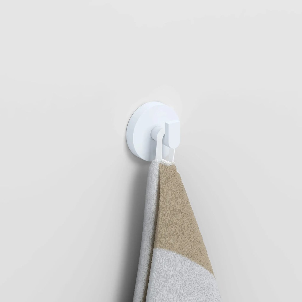 Clou Flat handdoekhaakjes wit mat - set van 2
