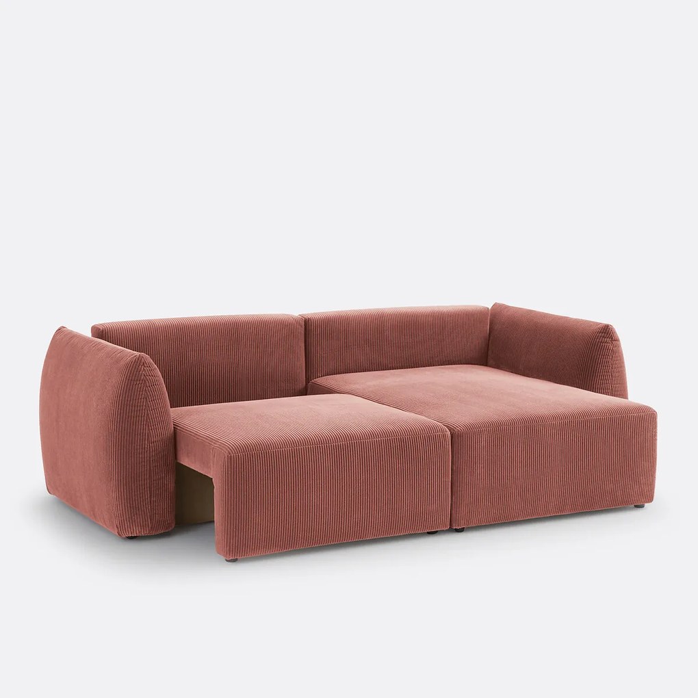 Corduroy hoekslaapbank met koffer, EDITH