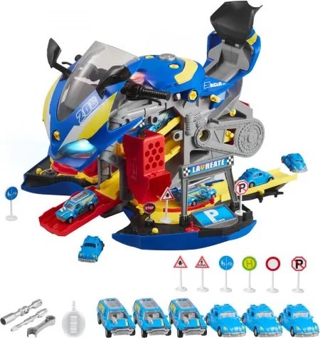 VEVOR Motorfietsmotorspeelgoed, set van 25 stuks, motorfietsmonteurspeelgoed met afneembare onderdelen, licht en geluid, gesimuleerd rijden en racen op het circuit, voor kinderen vanaf 3 jaar, blauw