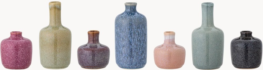 Vazen Maien van steengoed, H 14 cm, 7-delig