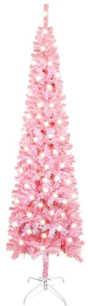 vidaXL Kerstboom met LED's smal 210 cm roze