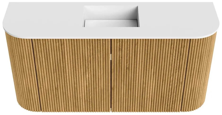 Mondiaz Joya 85cm toiletmeubel ronding links/rechts oak met wastafel faye midden zonder kraangat talc