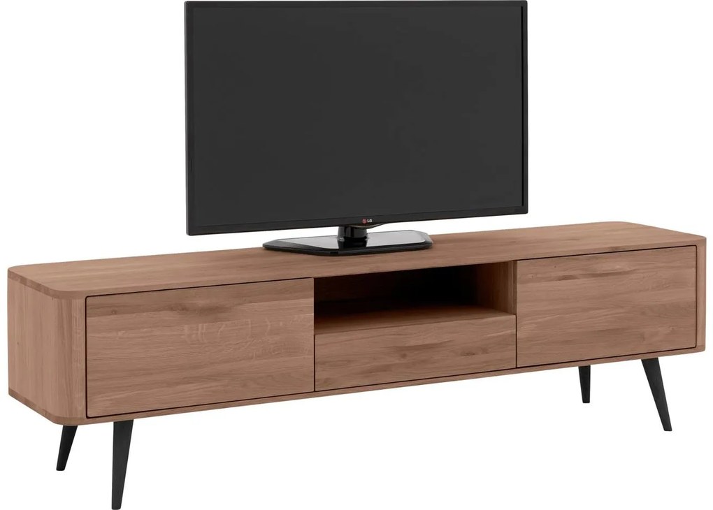 Goossens Tv Dressoir Bjarte, 2 deuren 1 lade 1 open vak 42 cm diep 180 cm breed